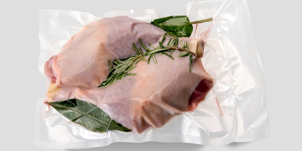 Chicken thighs in vacuum packed sealed