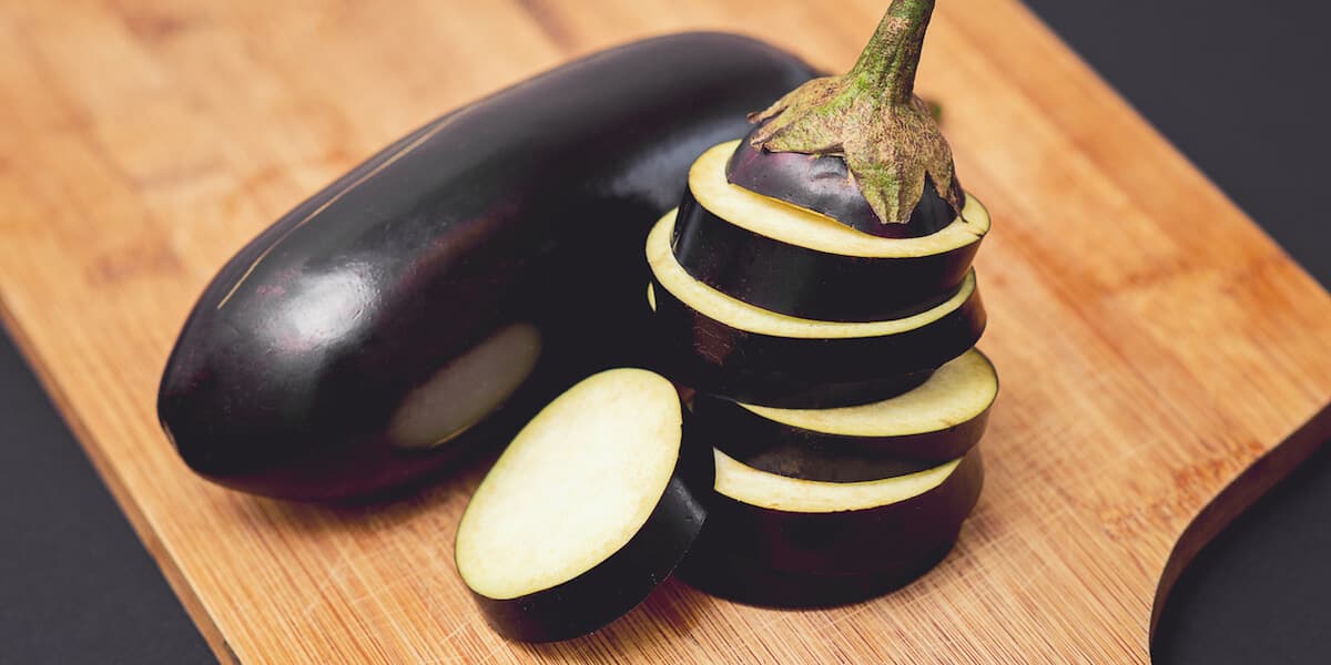 Sliced eggplants