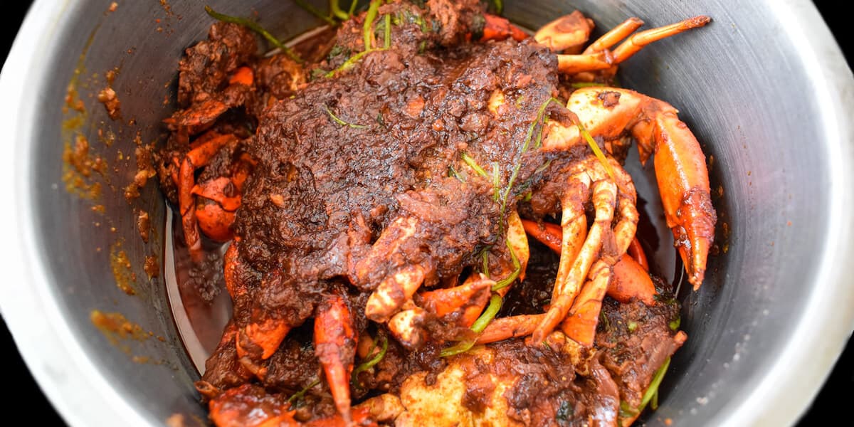 Myanmar or Indian crab masala curry.